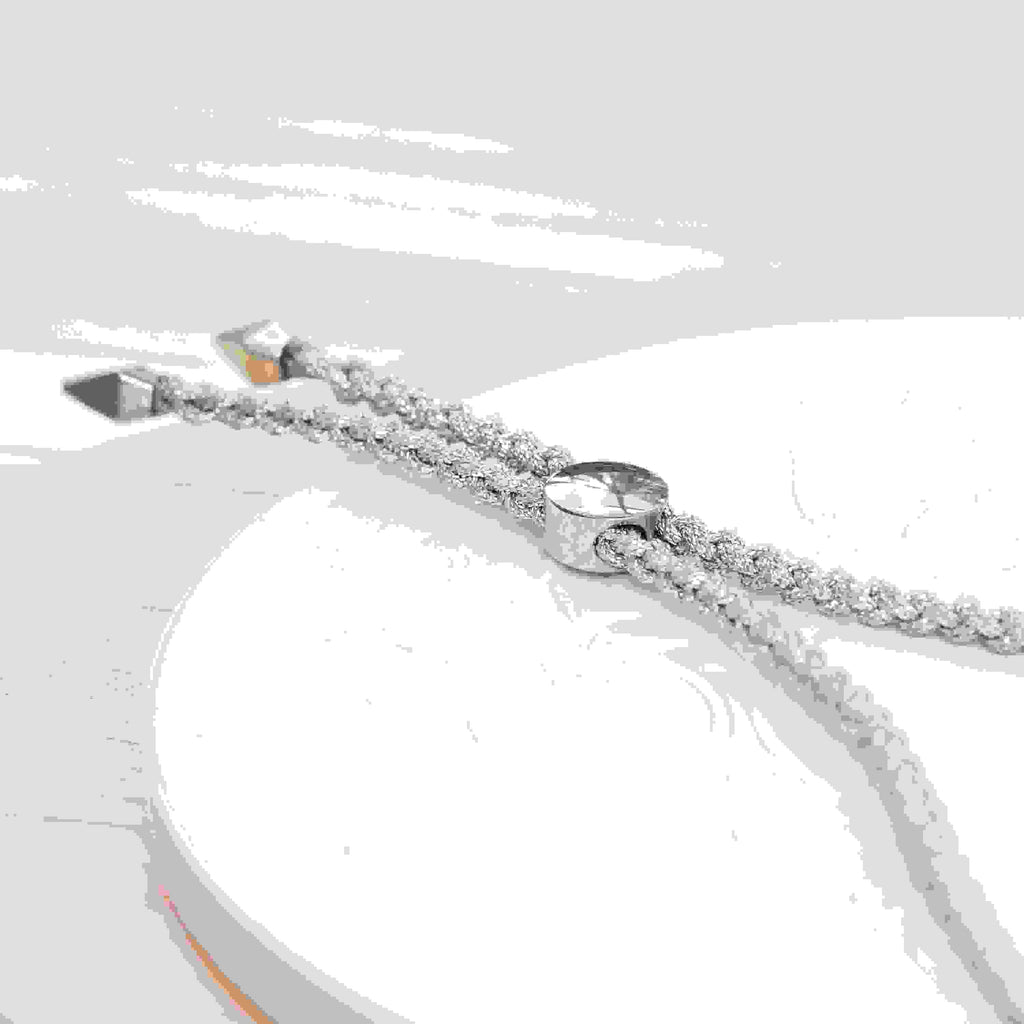 Personalised Silver Identity Rope Bracelet