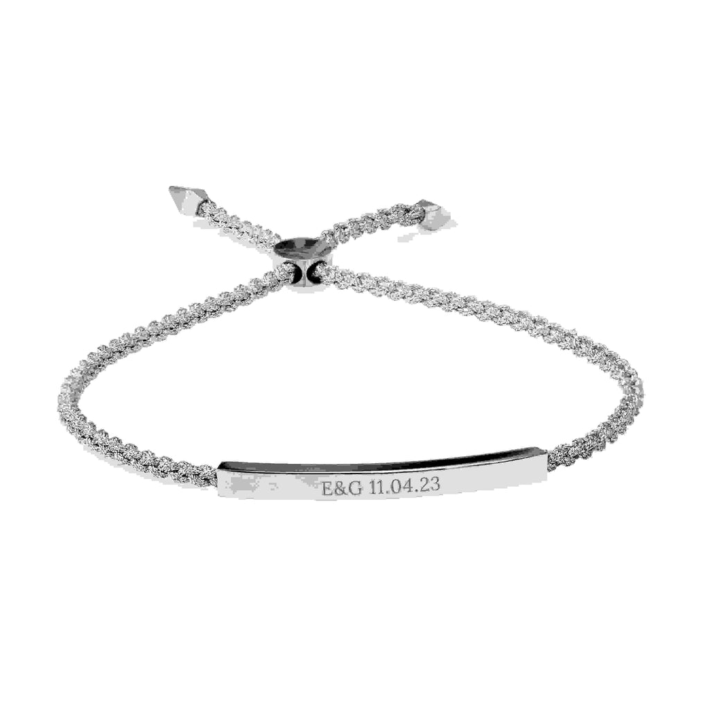 Personalised Silver Identity Rope Bracelet