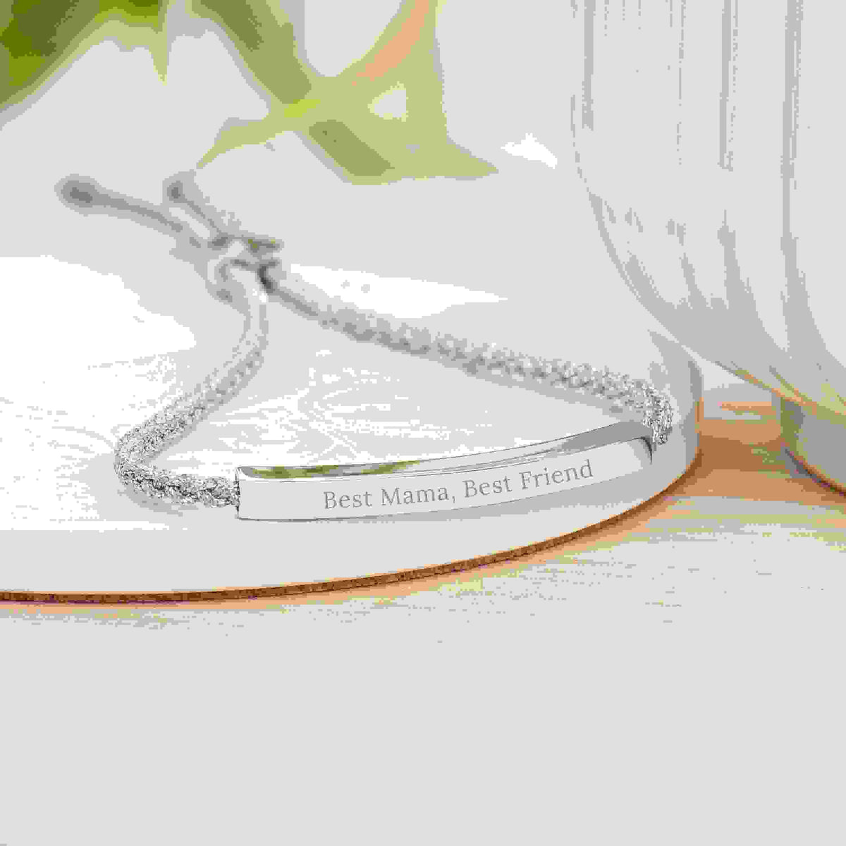Personalised Silver Identity Rope Bracelet