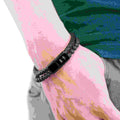 Personalised Men’s Black Rune Duo Bracelet