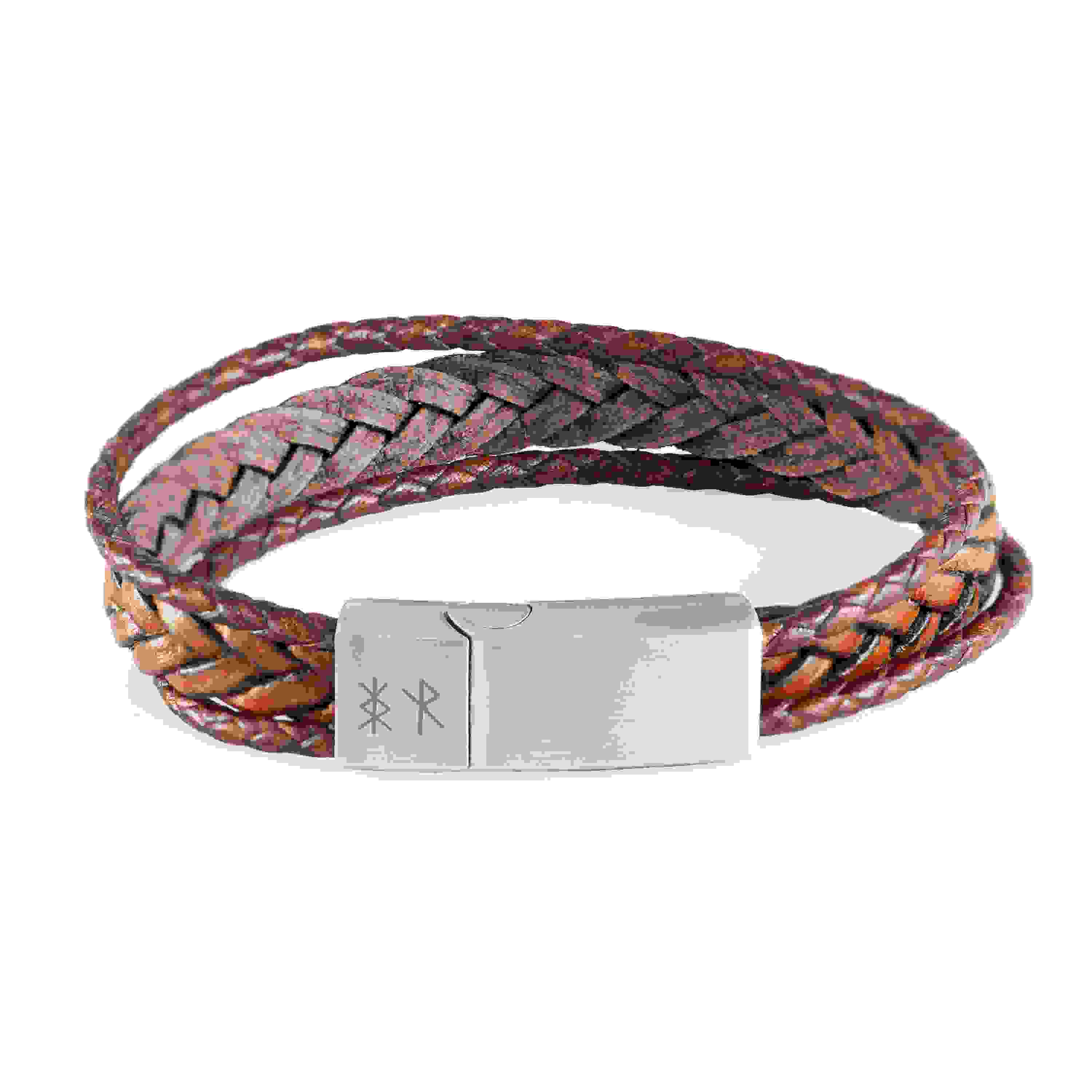 Personalised Men’s Brown Rune Woven Bracelet