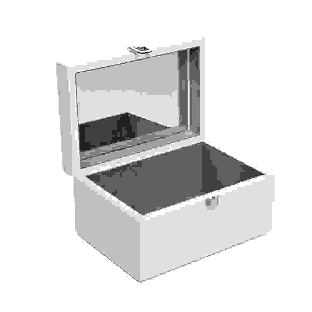 Personalised Contemporary White Mirrored Jewellery Box