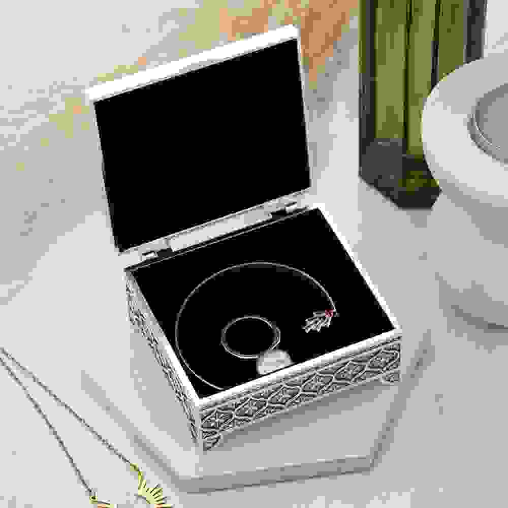 Personalised Miniature Mosaic Silver Trinket Box