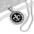 Personalised Men's Fleur-de-lis Pendant Necklace