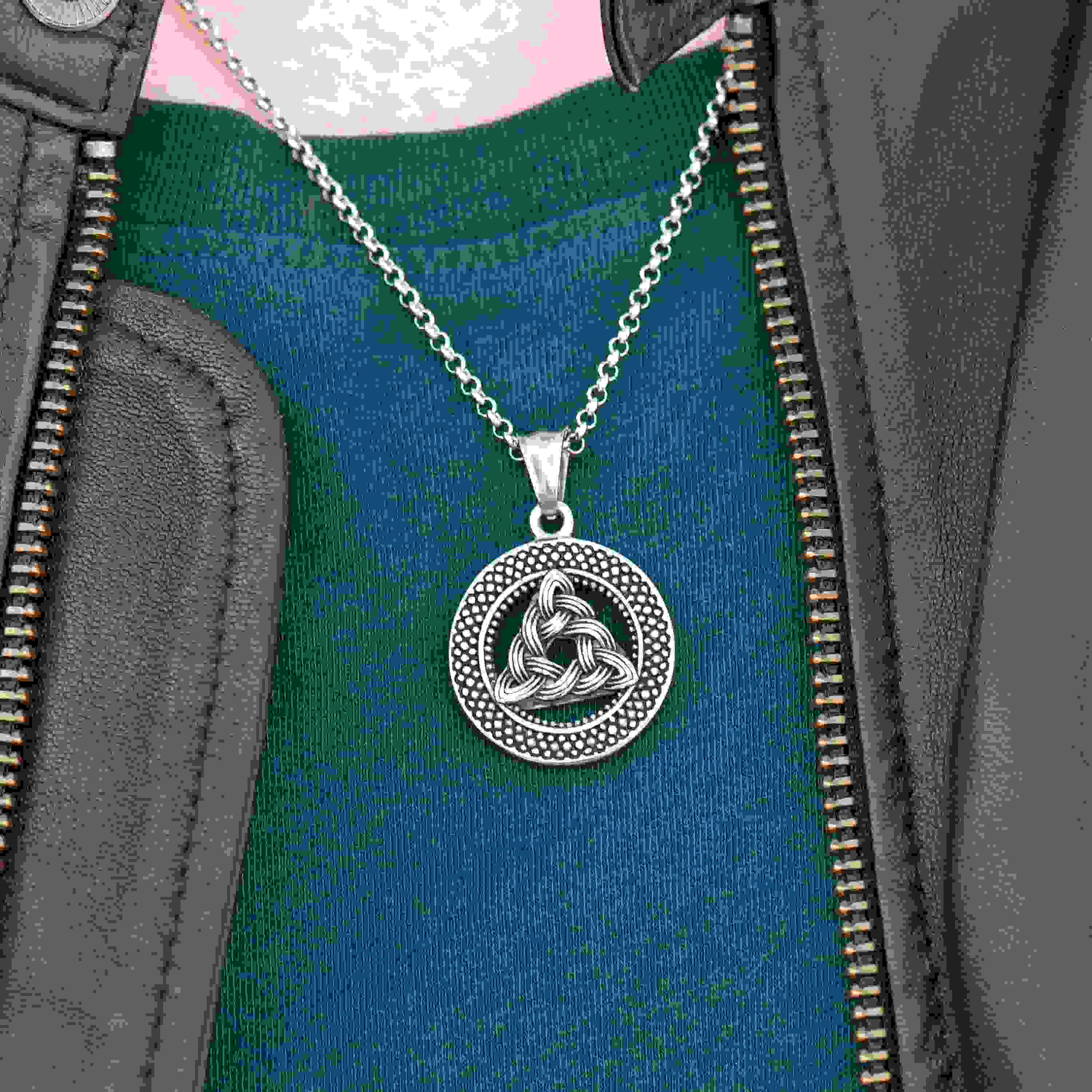 Personalised Men's Celtic Trinity Pendant Necklace