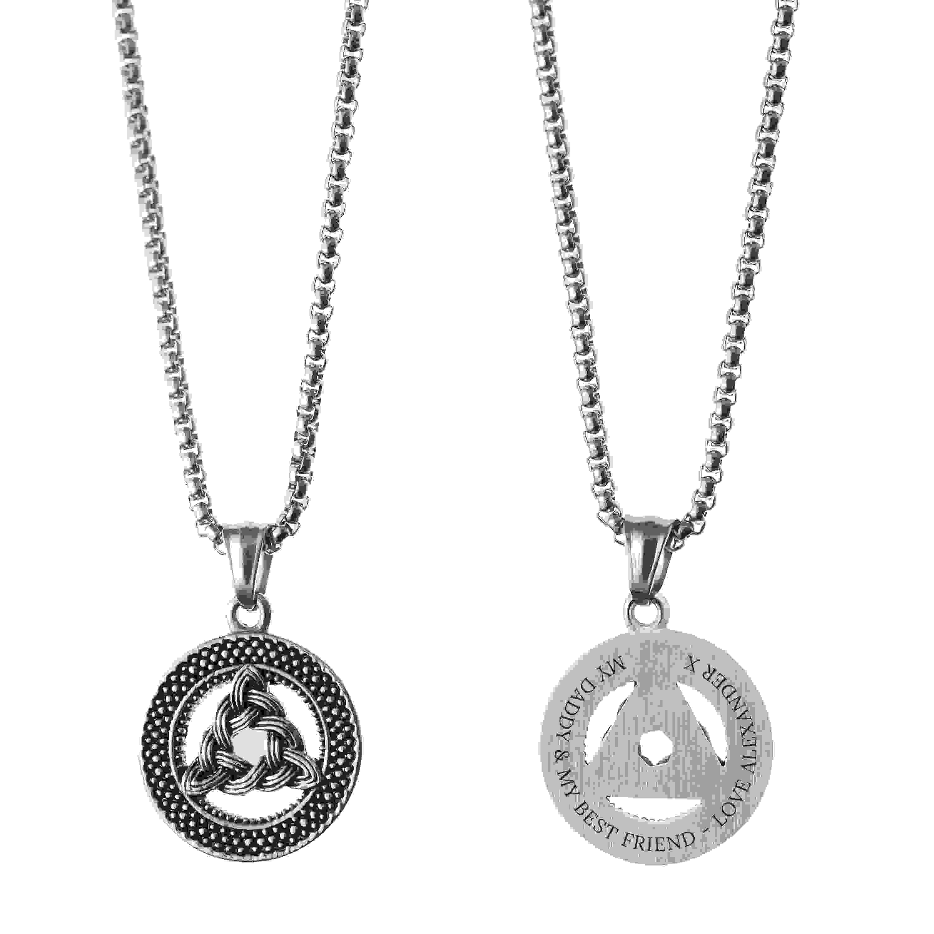 Personalised Men's Celtic Trinity Pendant Necklace