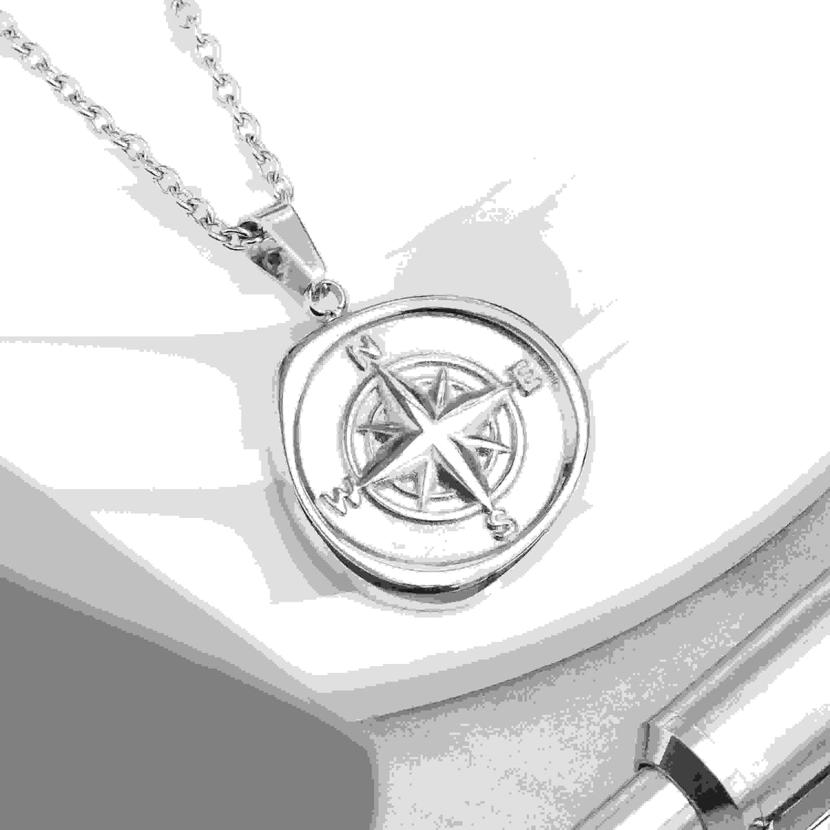 Personalised Men's Compass Amulet Necklace