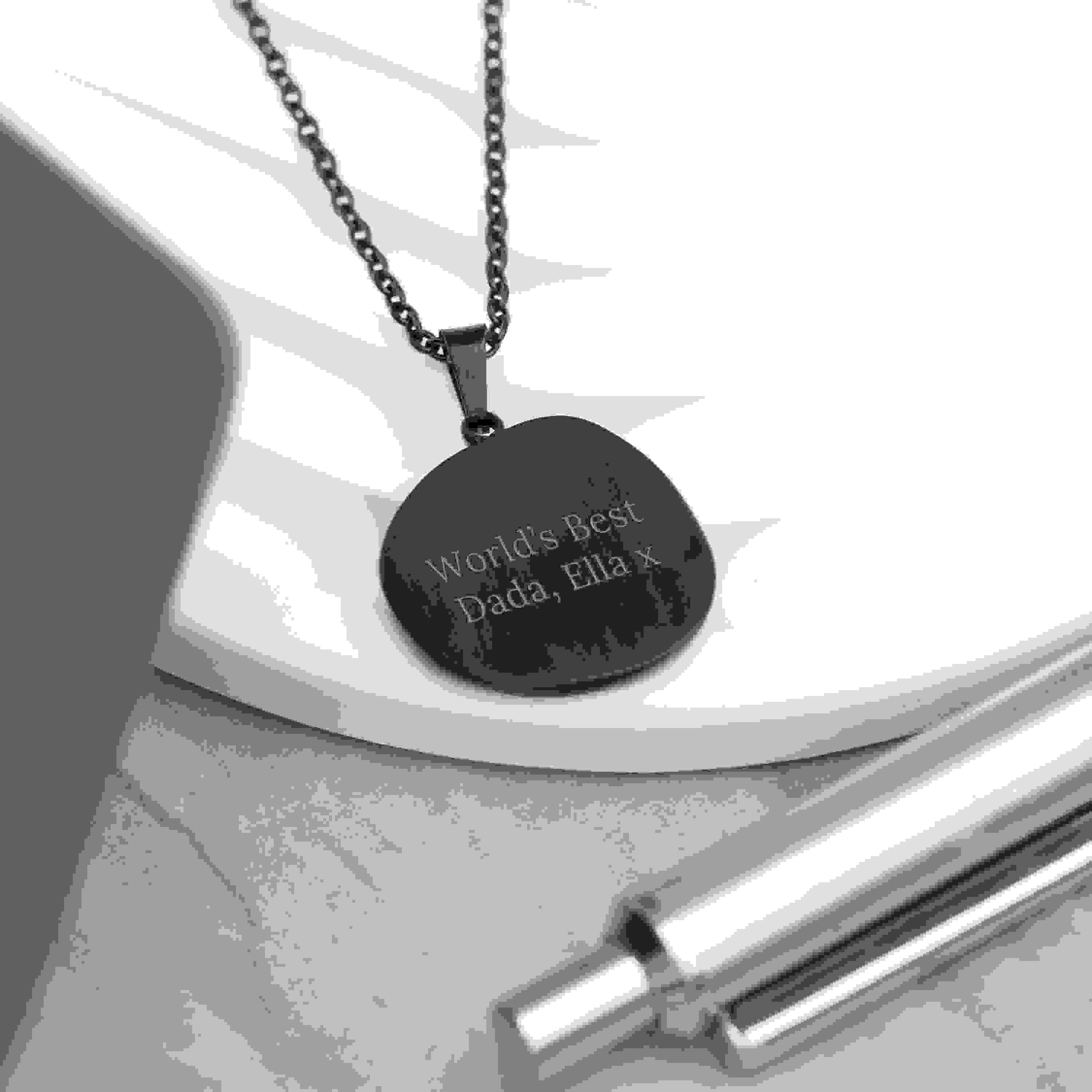 Personalised Men's Compass Amulet Necklace