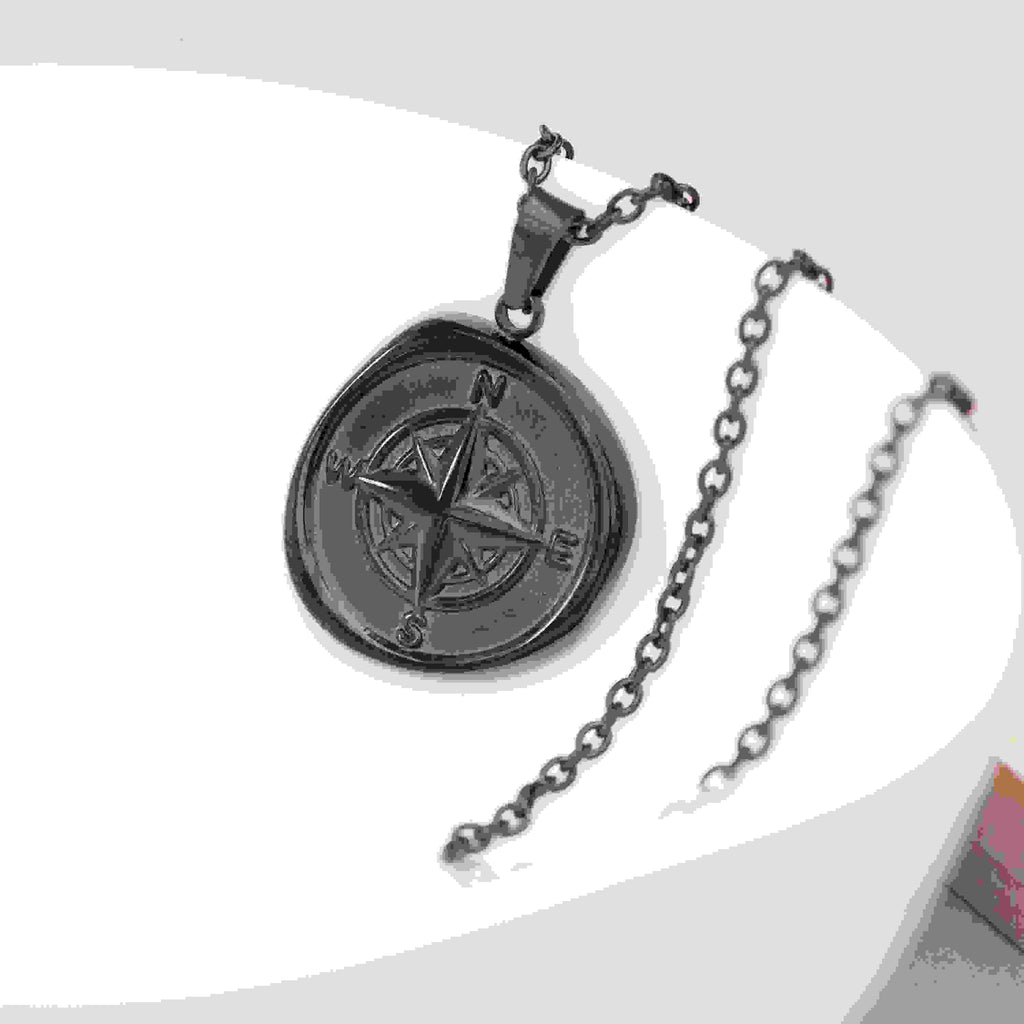 Personalised Men's Compass Amulet Necklace
