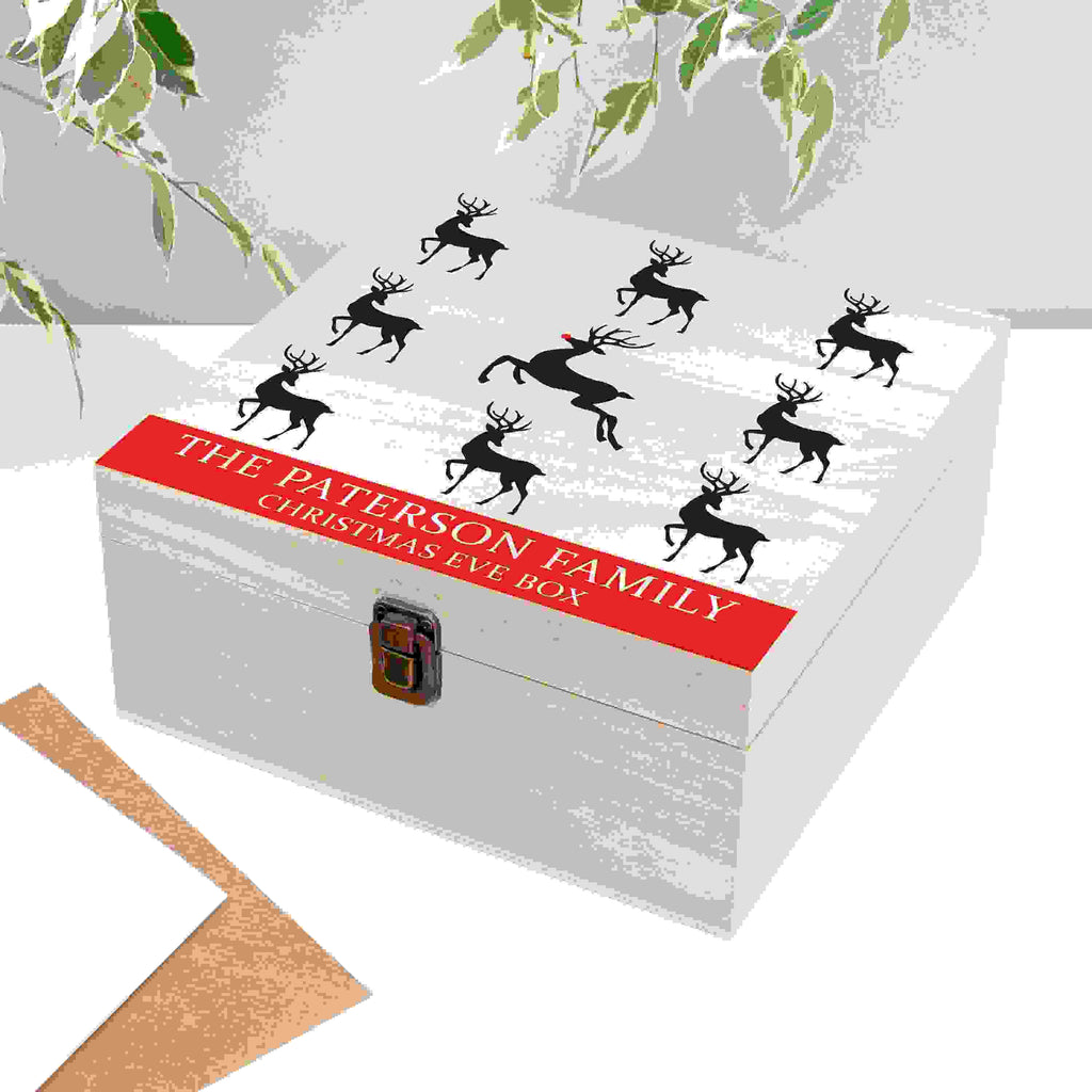 Personalised Reindeer Family Christmas Eve Box