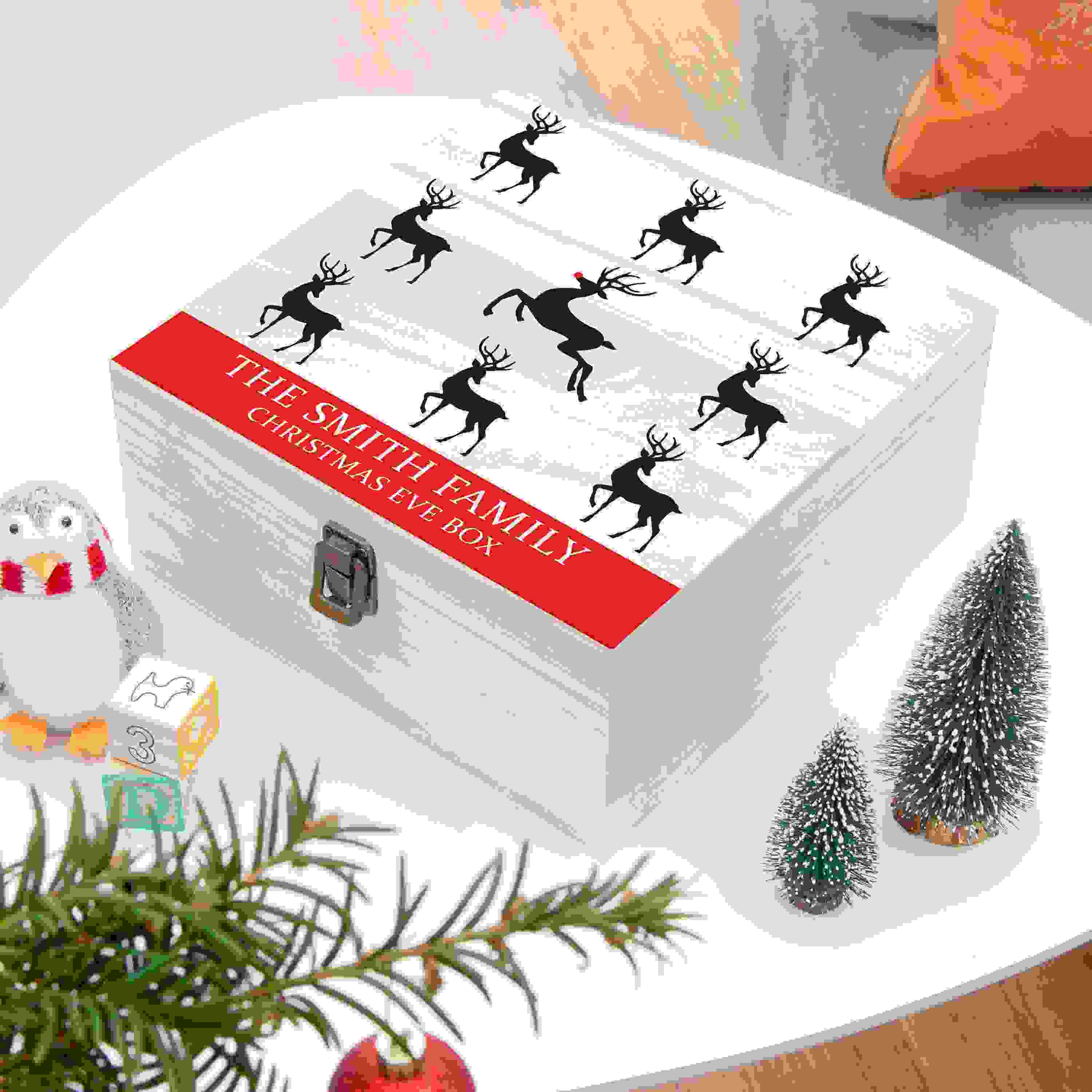 Personalised Reindeer Family Christmas Eve Box