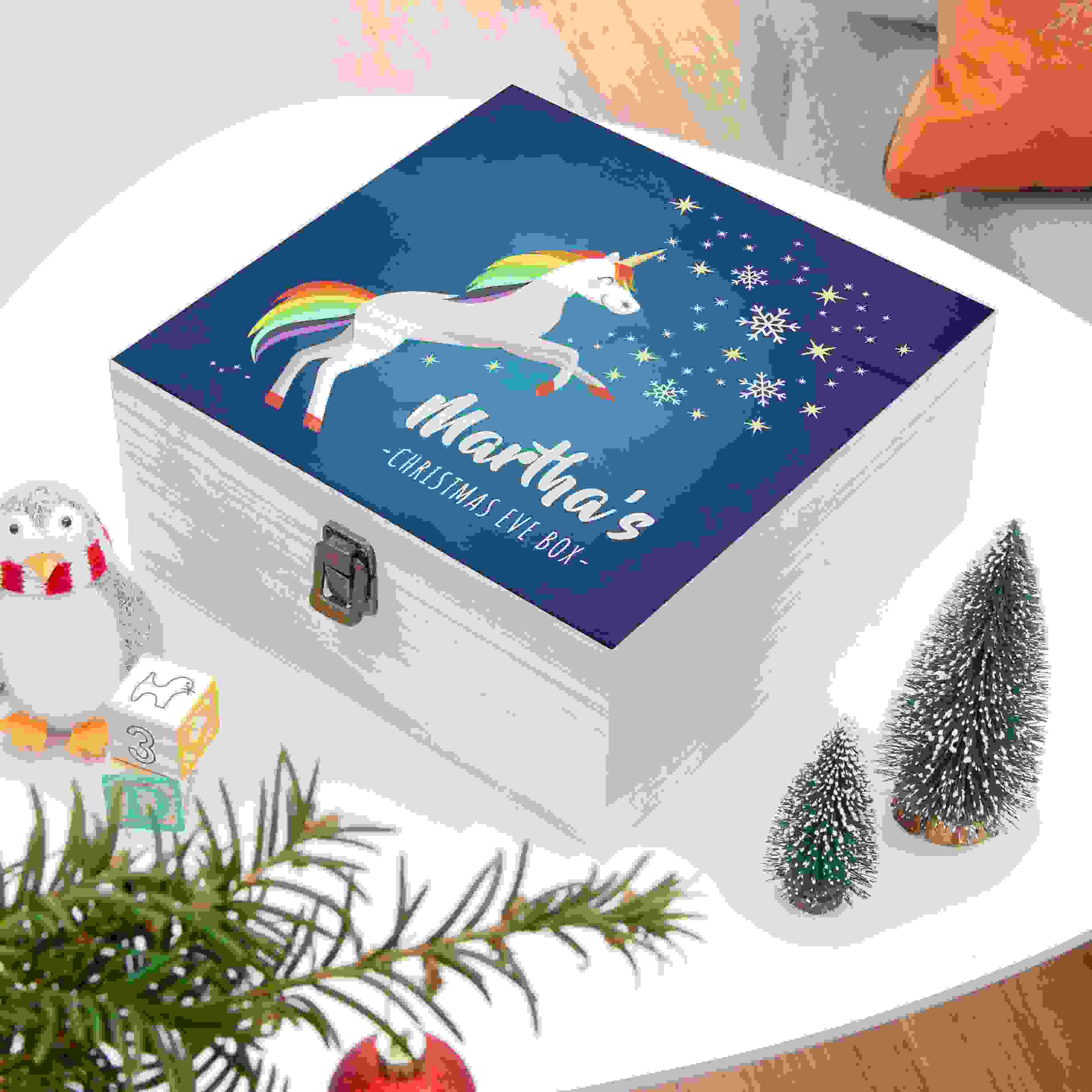 Personalised Rainbow Unicorn Christmas Eve Box