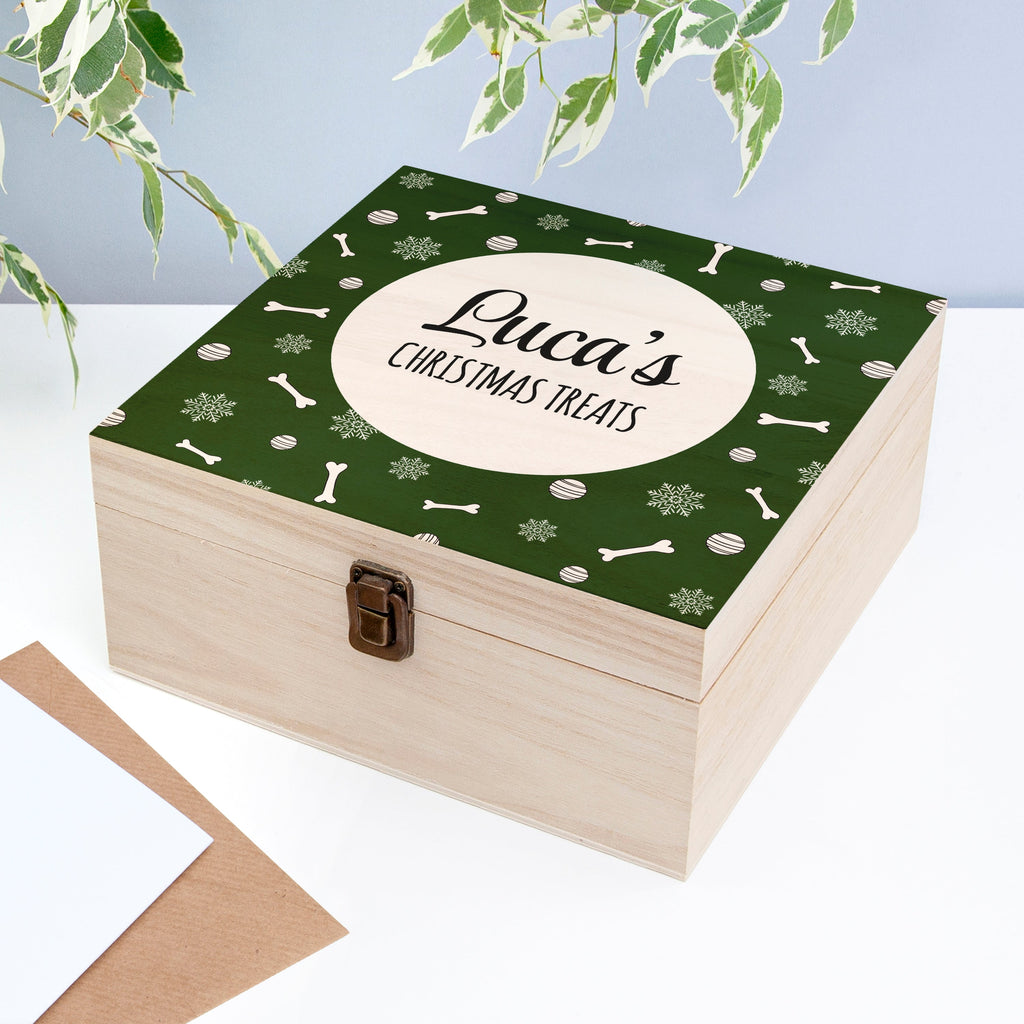 Personalised Dog Treats Christmas Box