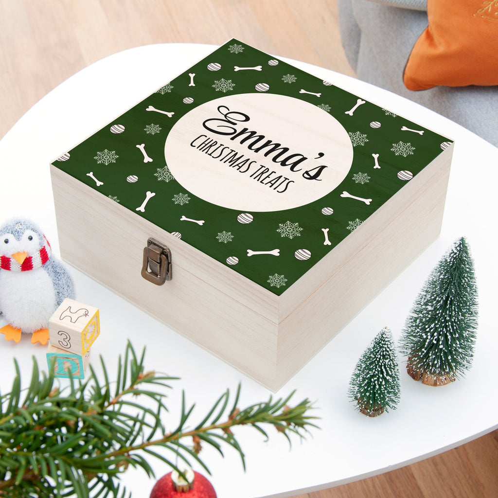 Personalised Dog Treats Christmas Box
