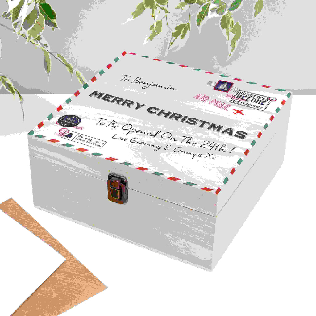 Personalised Nostalgic International Mail Christmas Box