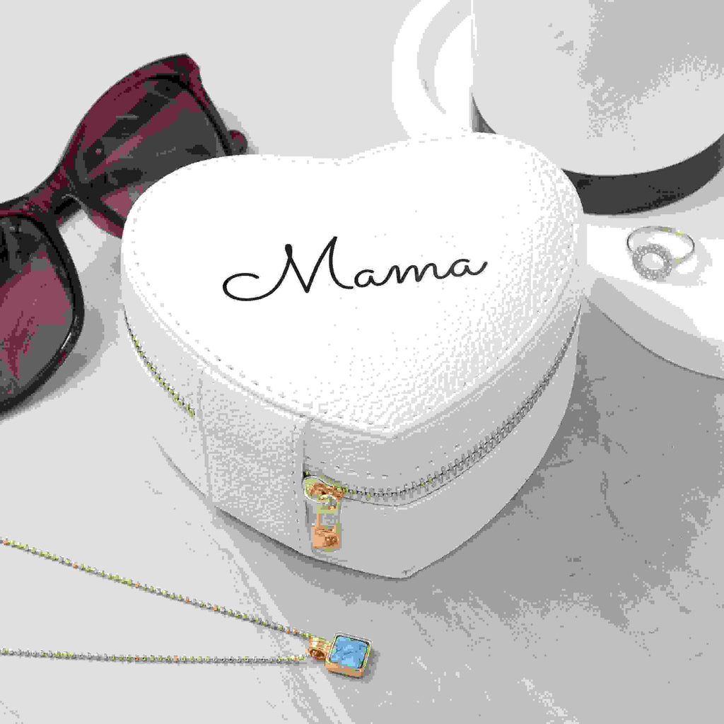 Personalised White Heart Jewellery Case