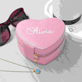 Personalised Pink Heart Jewellery Case