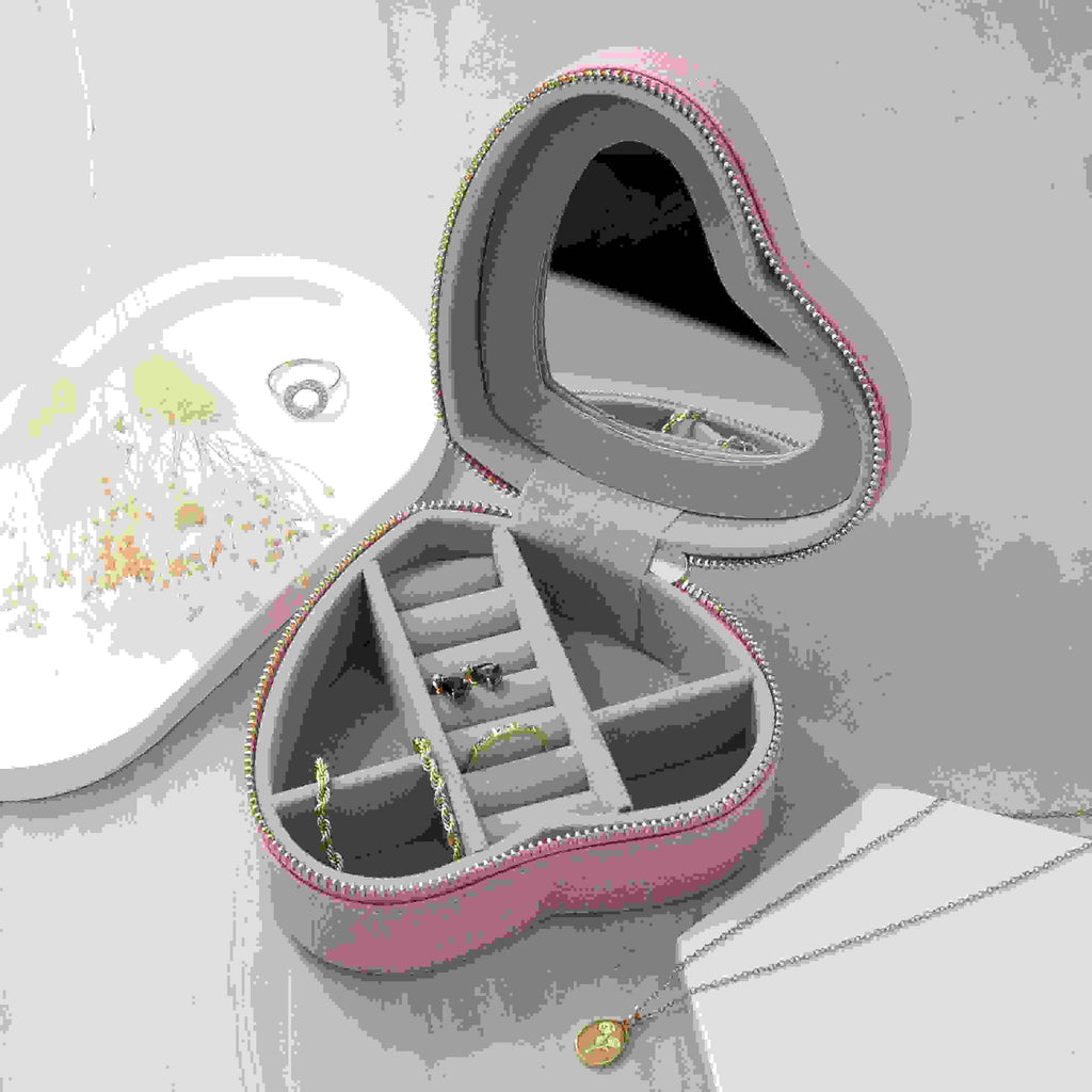 Personalised Pink Heart Jewellery Case