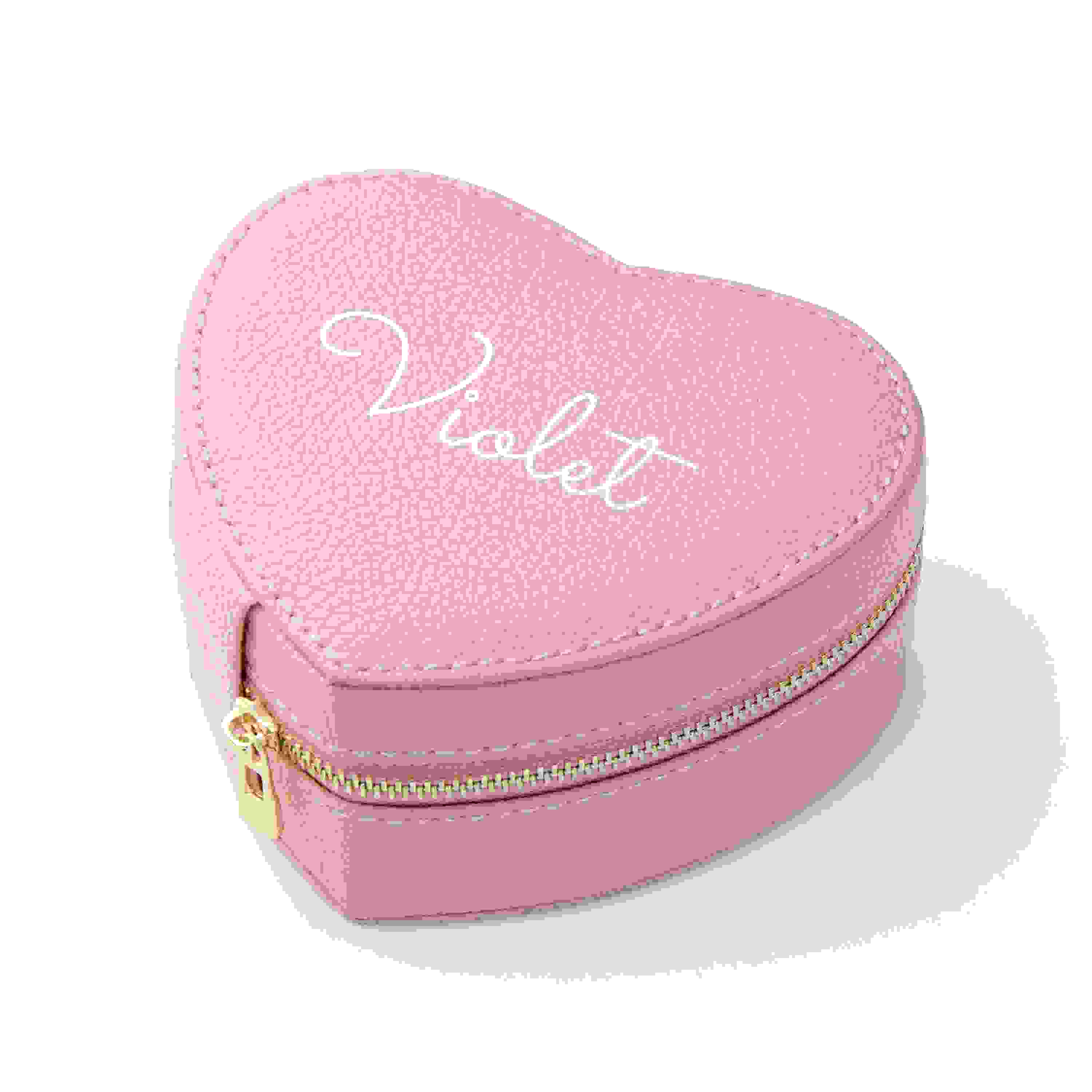 Personalised Pink Heart Jewellery Case