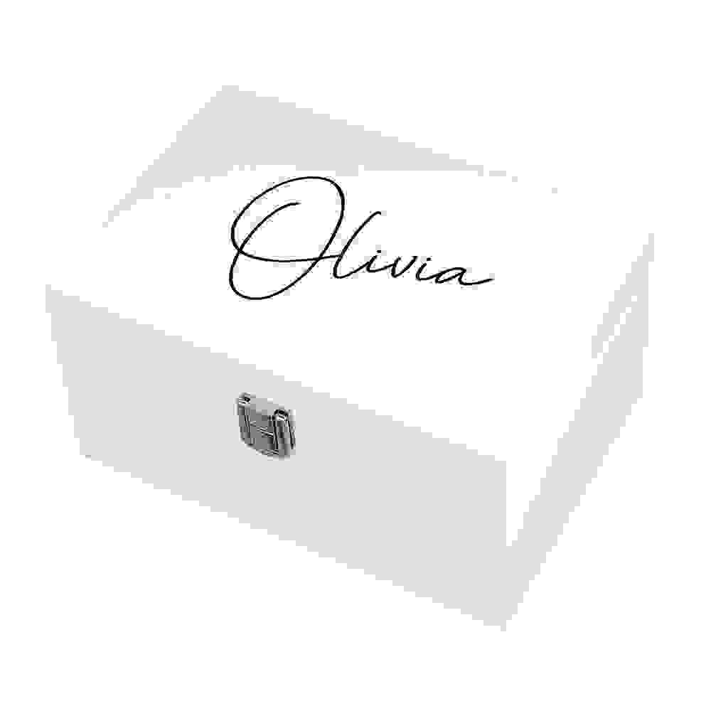 Personalised Contemporary White Mirrored Jewellery Box