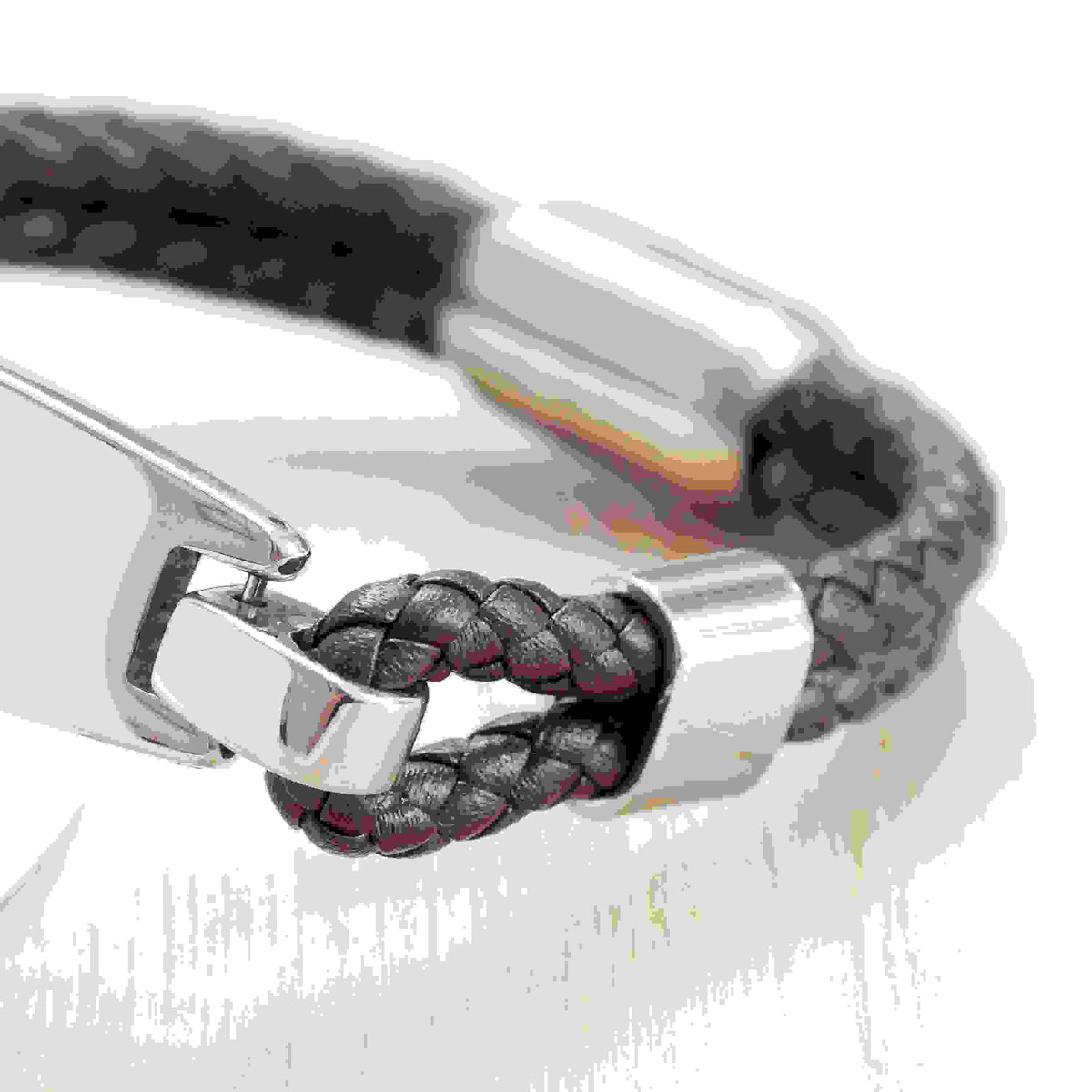 Personalised Men's Leather ID Bracelet