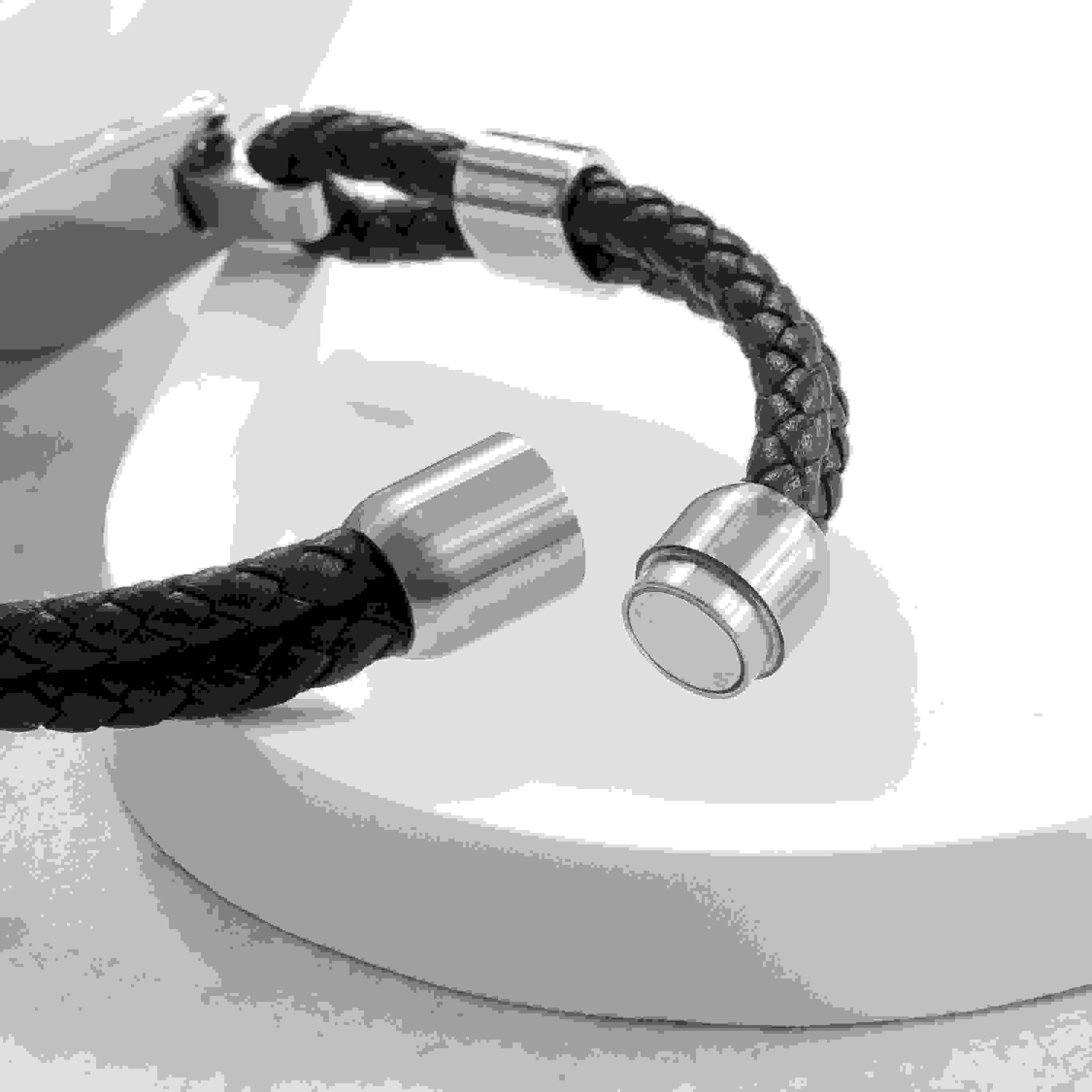 Personalised Men's Leather ID Bracelet