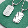 Personalised Men’s Contemporary Silver Dog Tag Necklace