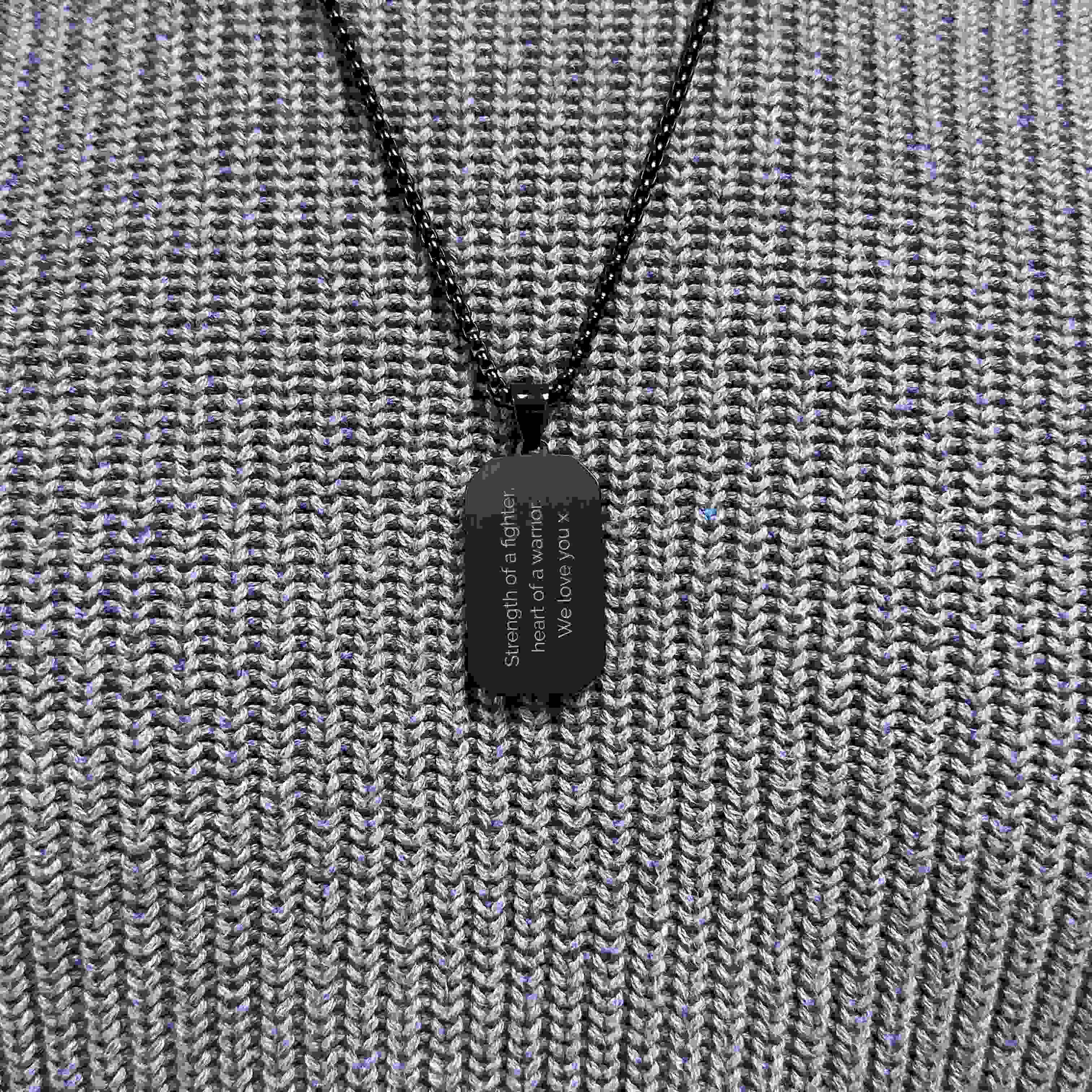 Personalised Men’s Contemporary Black Dog Tag Necklace