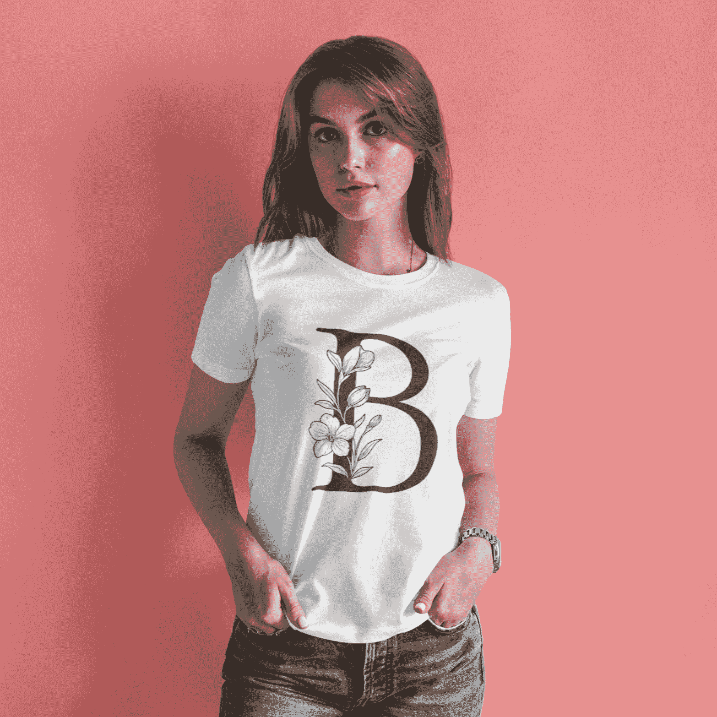 Monogrammed Women's Floral T-Shirt
