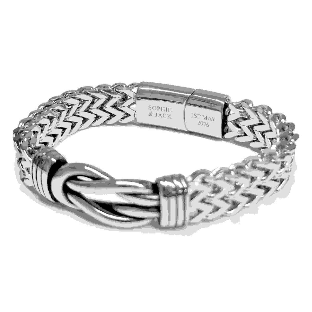 Personalised Men's Woven Stainless Steel Infinity Knot Bracelet