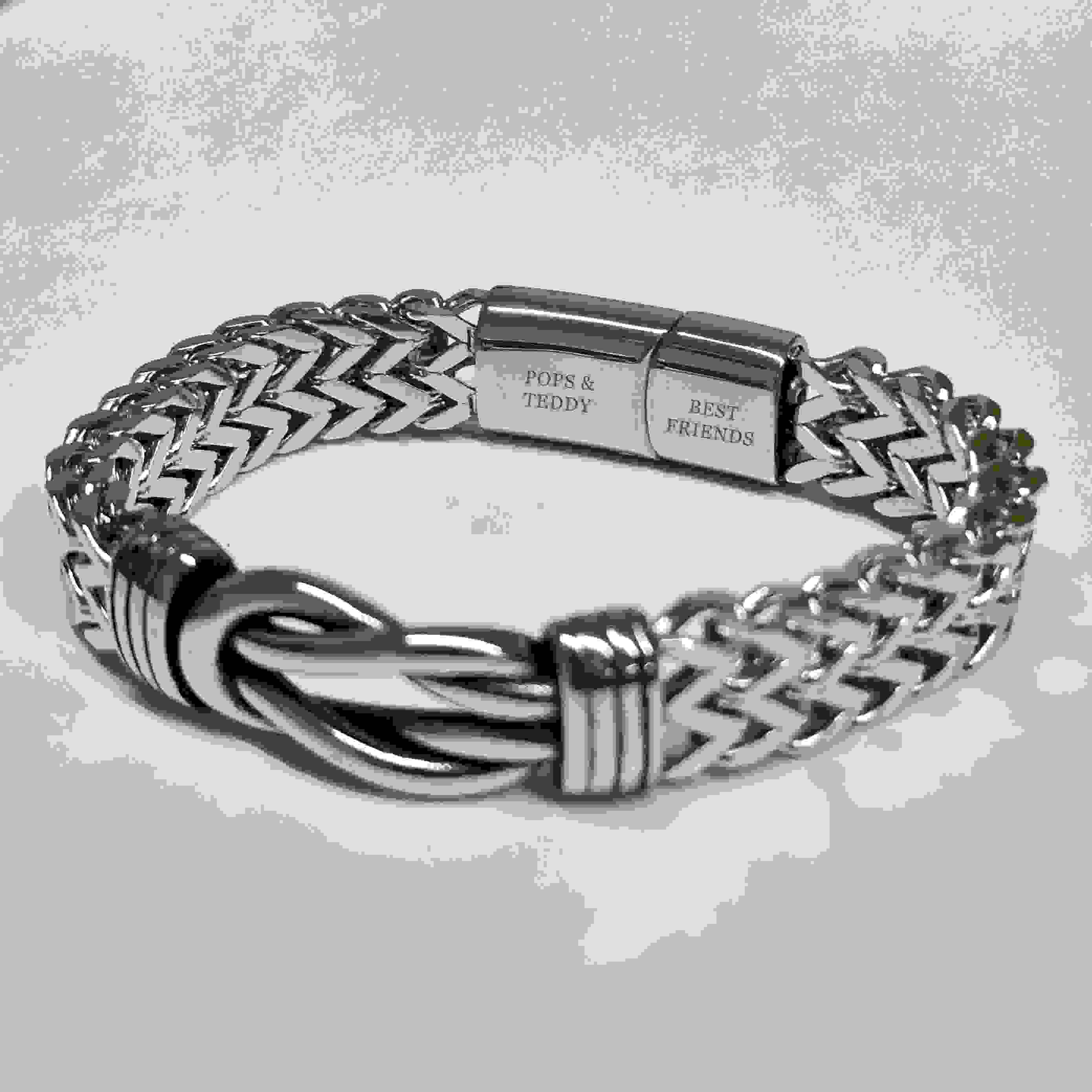 Personalised Men's Woven Stainless Steel Infinity Knot Bracelet
