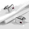 Personalised Rhodium Plated Birthstone Crystal Cufflink Set