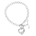 Sterling Silver Chain Bracelet with Heart Charm