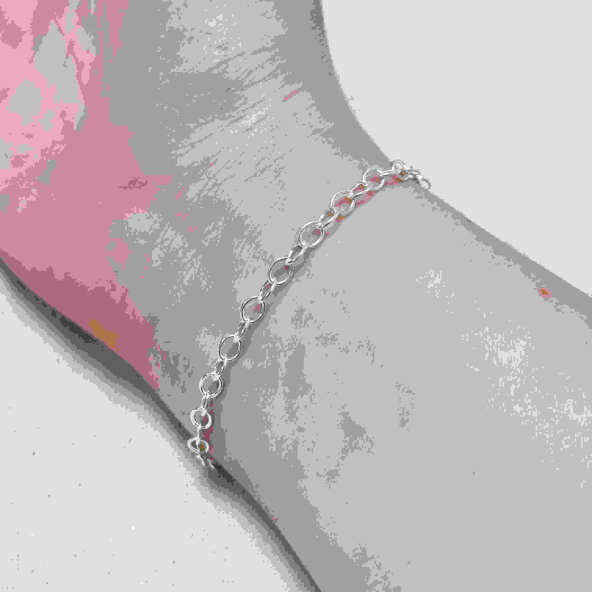 Sterling Silver Chain Bracelet with Heart Charm