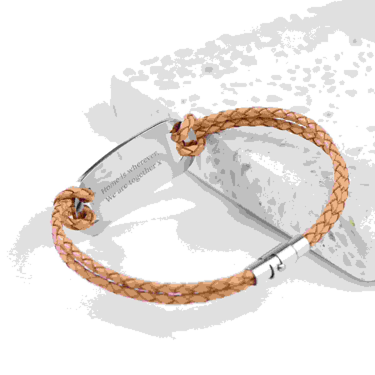 Personalised Men's Travel Compass Statement Leather Bracelet