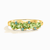 Emerald & Peridot Pear Cut Half Eternity Band in 18k Gold Vermeil - SJR London Timepiece