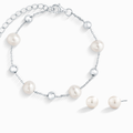 Parure de bijoux quotidiens en argent sterling avec perles