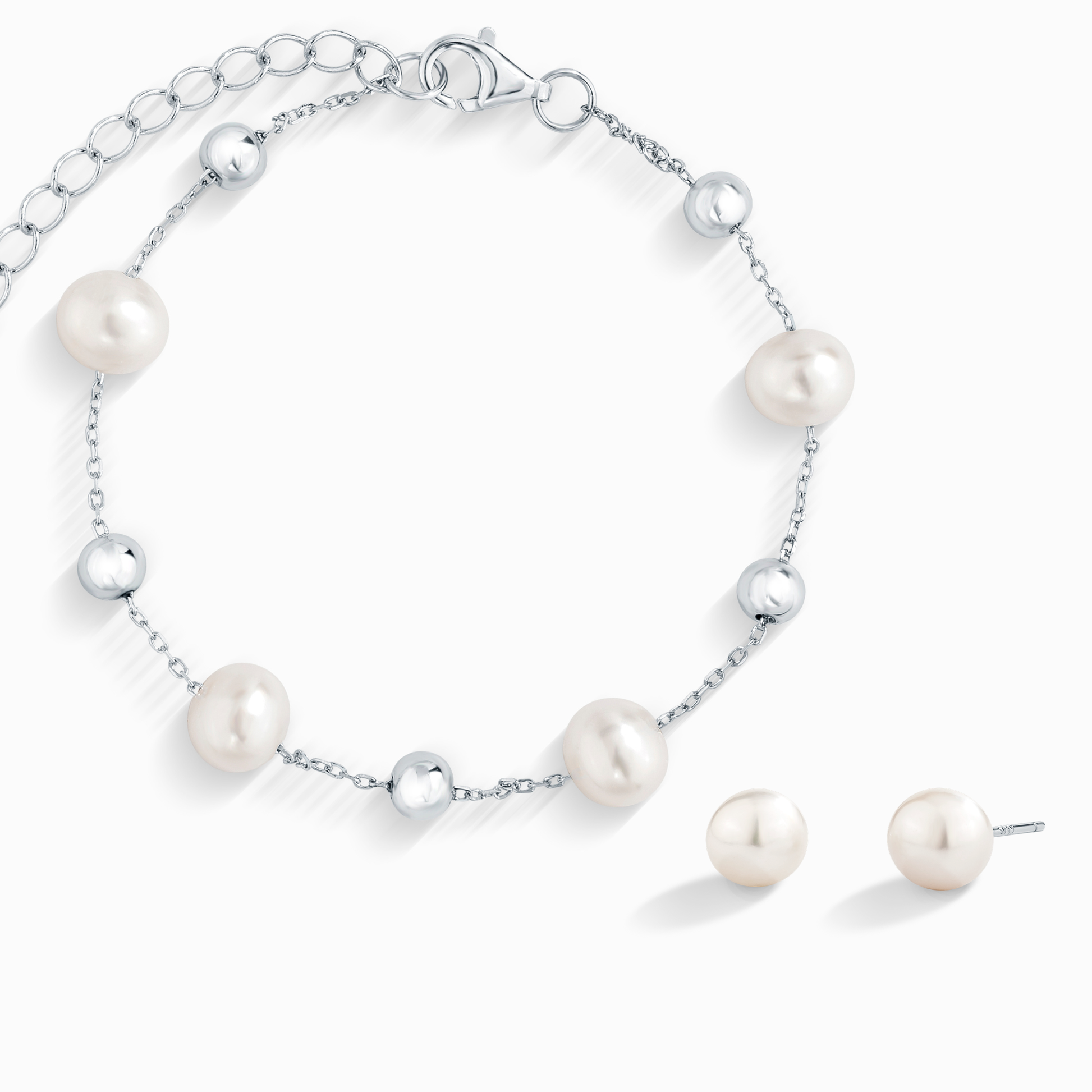 Pearl Everyday Jewellery Set in Sterling Silver - SJR London Timepiece