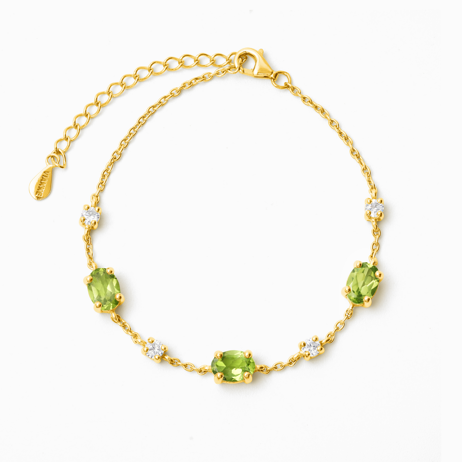 Peridot Bracelet in 18k Gold Vermeil - SJR London Timepiece