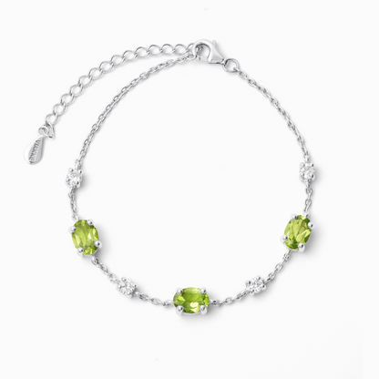 Peridot Bracelet in Sterling Silver - SJR London Timepiece