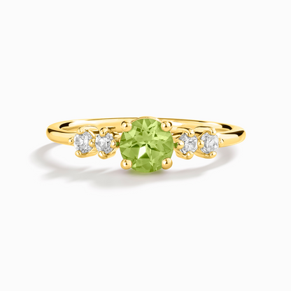 Peridot Five Stone Ring in 18k Gold Vermeil - SJR London Timepiece