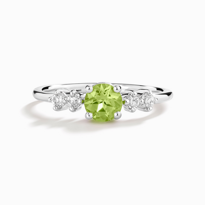 Peridot Five Stone Ring in Sterling Silver - SJR London Timepiece