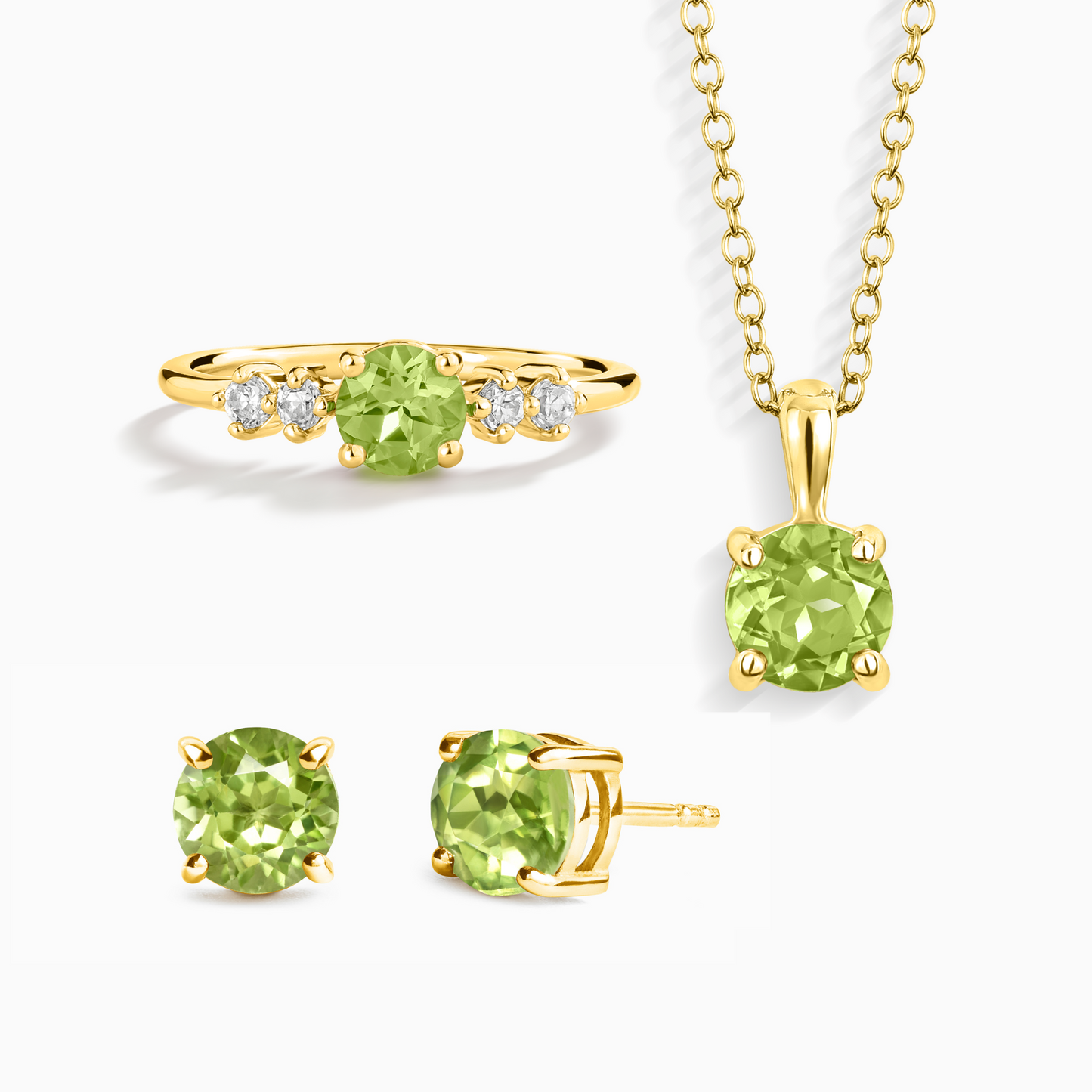 Peridot Everyday Jewellery Gift Set in 18k Gold Vermeil - SJR London Timepiece