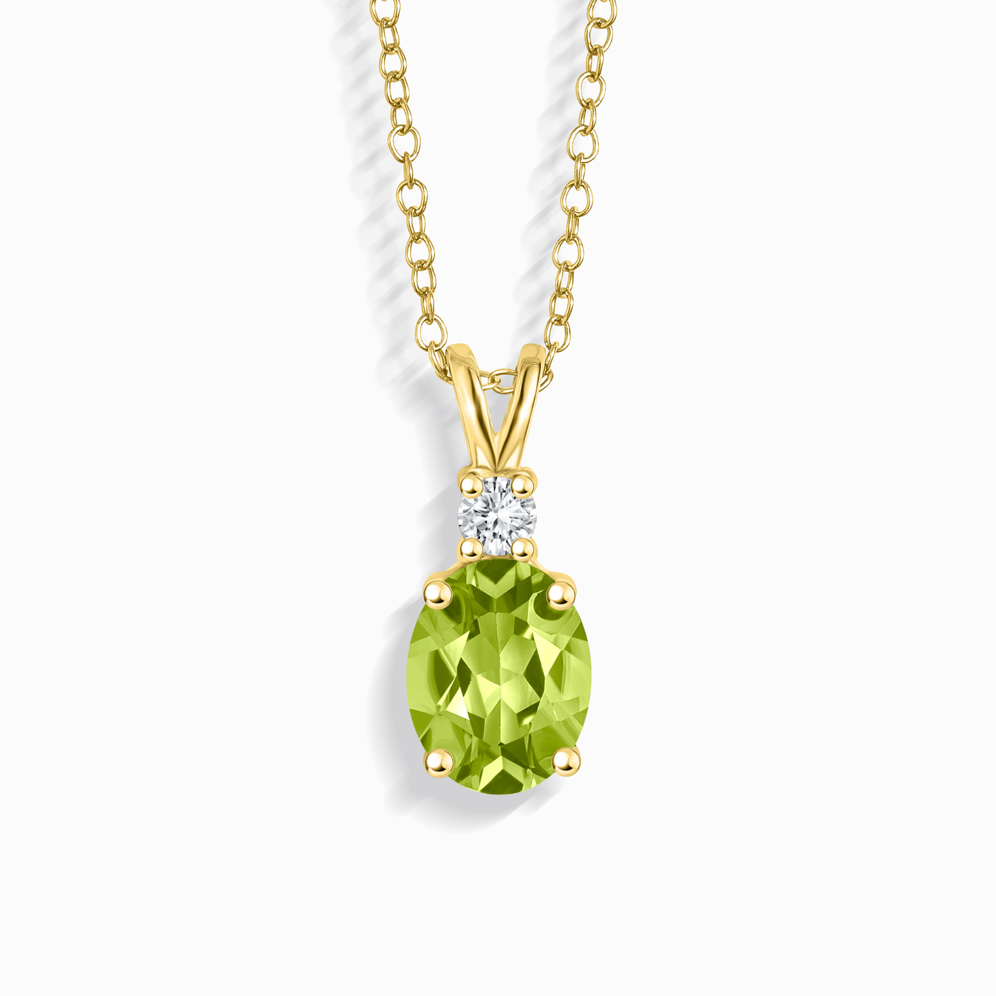 Peridot Pendant Necklace in 18k Gold Vermeil - SJR London Timepiece