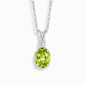 Collier pendentif péridot en argent sterling