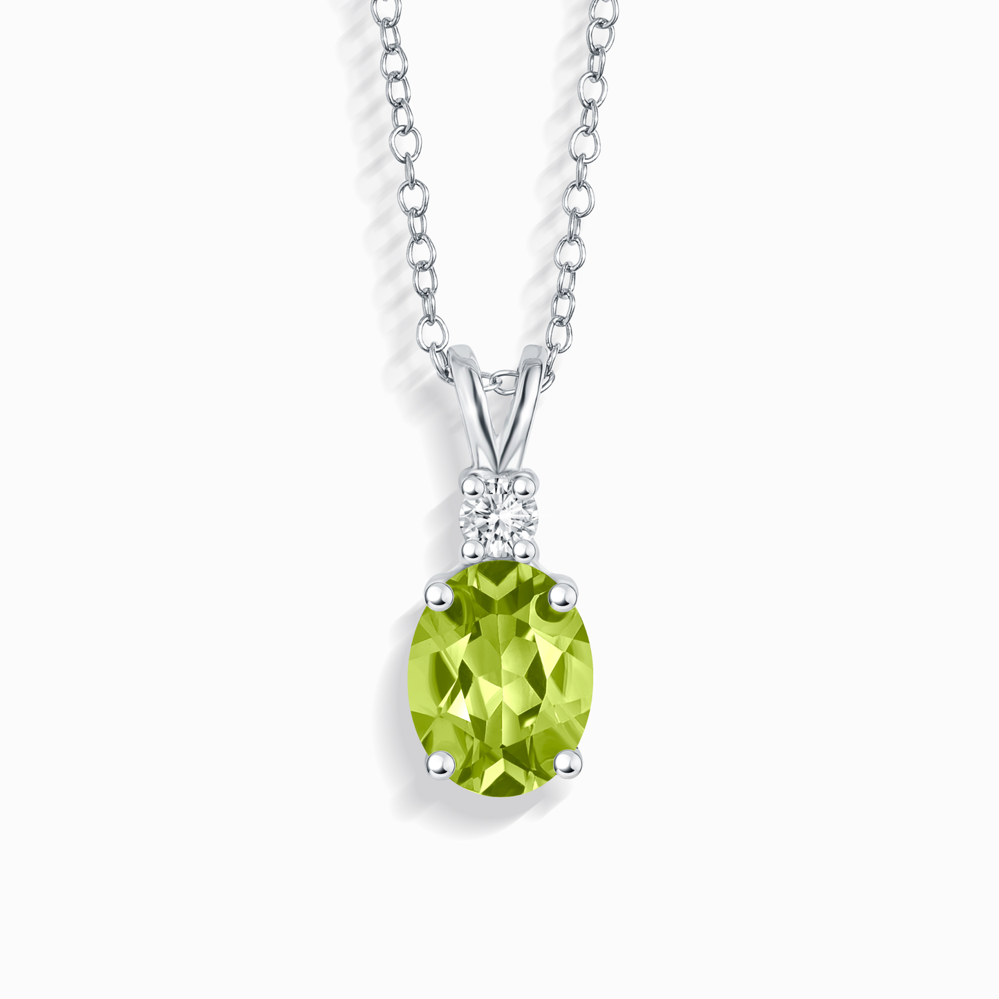 Peridot Pendant Necklace in Sterling Silver - SJR London Timepiece