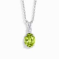 Peridot Pendant Necklace in Sterling Silver - SJR London Timepiece
