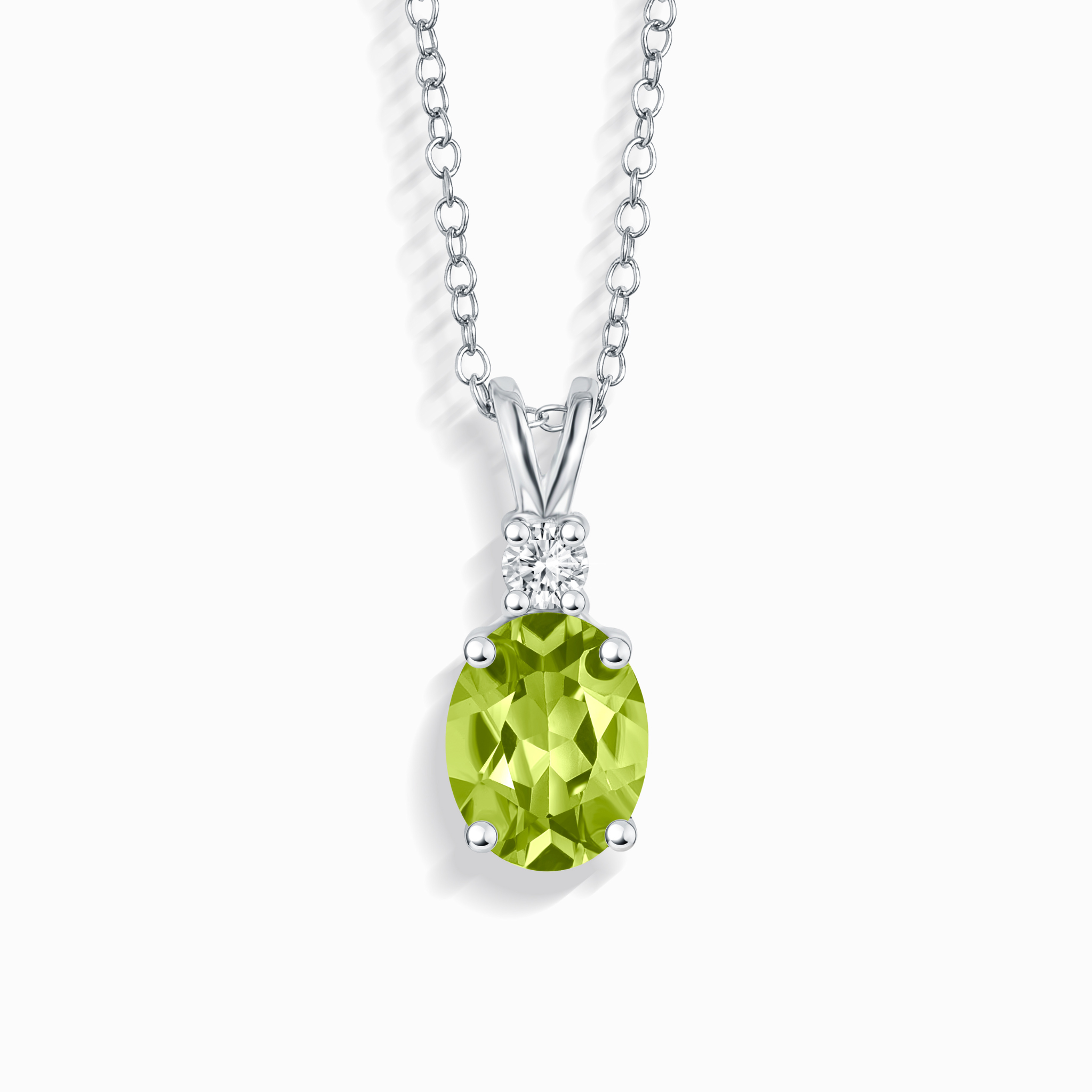 Collier pendentif péridot en argent sterling