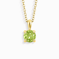 Collier pendentif solitaire péridot en vermeil d'or 18 carats