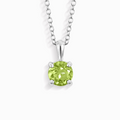 Collier Pendentif Solitaire Péridot en Argent Sterling